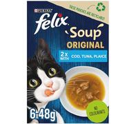 Felix Soup Fish Selection Wet Cat Food 6x48g (pack of 8)