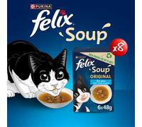 Felix Soup Fish Selection with Plaice, Tuna & Cod Adult Wet Cat Food 48x48g