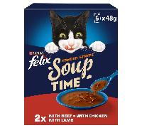 FELIX Soup Tender Strips Farm Selection Wet Cat Food - 6 x 48g