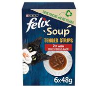 Felix Soup Cat Food Tender Strips Farm Selection Cat Food, 6x48g, Pack of 8