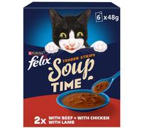 FELIX Soup Tender Strips Farm Selection Wet Cat Food 6x48g (Pack of 8)