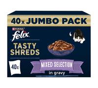 FELIX Tasty Shreds Mixed Selection in Gravy Wet Cat Food - 40 x 80g