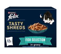 Felix Tasty Shreds 12 x 80g - Fish Selection