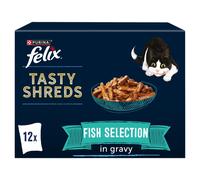 Felix Tasty Shreds Cat Food Fish Selection in Gravy 12x80g