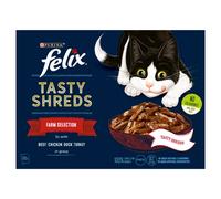 Felix Tasty Shreds Farm Selection in Gravy Wet Cat Food 12 x 80g