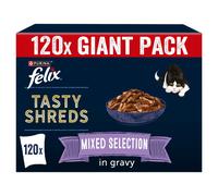 FELIX Tasty Shreds Mixed Selection in Gravy Wet Cat Food 120x80g