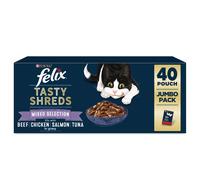 FELIX Tasty Shreds Mixed Selection in Gravy Wet Cat Food 40x80g