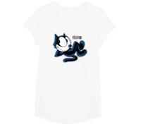 Felix The Cat Airbrush T-Shirt, Girls, White, Medium