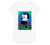 Felix The Cat Checkered T-Shirt, Girls, White, Medium