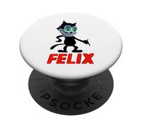 Felix the Cat Glowing Neon - Retro 1920s Cyber Aesthetic PopSockets Adhesive PopGrip
