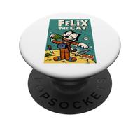 Felix the Cat Moon Dreamer - Retro 1920s Celestial Animation PopSockets Adhesive PopGrip