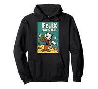 Felix the Cat Moon Dreamer - Retro 1920s Celestial Animation Pullover Hoodie