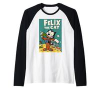 Felix the Cat Moon Dreamer - Retro 1920s Celestial Animation Raglan Baseball Tee