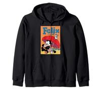 Felix the Cat Surf Vibes - Classic Mischievous Cartoon Zip Hoodie