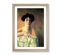Felix Vallotton Portrait Of Gabrielle Classic Painting Framed Wall Art Print, Ready to Hang Picture for Living Room Bedroom Home Office Décor, Oak A4 (34 x 25 cm)