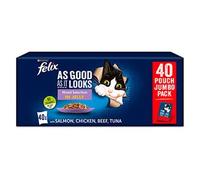 Felix Wet Cat Adult Food AGAIL Mixed Selection in Jelly 40 Pack