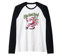 Feliz Natal Baby Santa Tropical Christmas Holiday Fun Raglan Baseball Tee