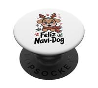Feliz Navi-Dog - Christmas Joy on Four Paws PopSockets Adhesive PopGrip