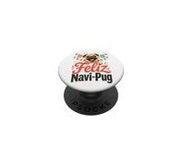 Feliz Navi-Pug Christmas Santa Pug PopSockets Adhesive PopGrip