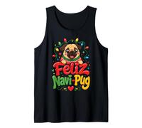 Feliz Navi-Pug Christmas Santa Pug Tank Top