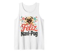 Feliz Navi-Pug Christmas Santa Pug Tank Top