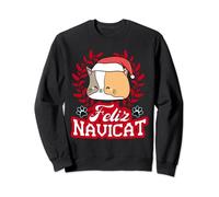 FELIZ NAVICAT Navidad Cat Santa Hat Merry Christmas Sweatshirt