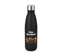 Feliz Navidach Dog Cute Dogs christmas xmas festive meme novelty silly joke cute, iconic trendy cool screw top lid stainless steel water bottle drinks cup water bottle refill cute fun explore travel