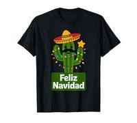 Feliz Navidad Cactus Funny Mexican Christmas Lights T-Shirt