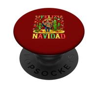 Feliz Navidad Christmas Afro Men Spanish Mexican Colorful PopSockets Adhesive PopGrip