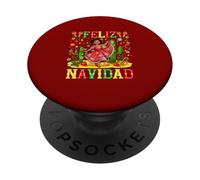 Feliz Navidad Christmas Afro Women Spanish Mexican Colorful PopSockets Adhesive PopGrip