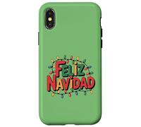 Feliz Navidad con Guirnalda de Luces Festivas Case for iPhone X/XS