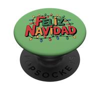 Feliz Navidad con Guirnalda de Luces Festivas PopSockets Adhesive PopGrip
