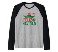 Feliz Navidad Funny Mexican Christmas Raglan Baseball Tee