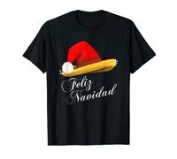 'Feliz Navidad' Funny Santa Hat Sombrero Mexican Christmas T-Shirt