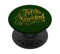 Feliz Navidad Merry Christmas Espanol Elegant PopSockets Adhesive PopGrip