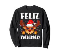 Feliz Navidad Outfit Reindeer Santa Spanish Christmas Sweatshirt