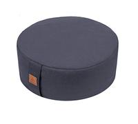 FelizMax Zafu Buckwheat Meditation Cushion,D=33cm/41cm H=14cm,Round Zabuton Meditation Pillow,Yoga Bolster Kneeling Pillow Premium Yoga Pillow Sitting on Floor Zippered Cotton Cover-33cm, Dark Grey
