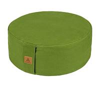 FelizMax Zafu Buckwheat Meditation Cushion,D=33cm/41cm H=14cm,Round Zabuton Meditation Pillow,Yoga Bolster Kneeling Pillow Premium Yoga Pillow Sitting on Floor Zippered Cotton Cover-41cm, Dark Green