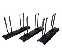 FELLER 9-Piece Garage Slatwall Hook Kit - 6 Double Utility Hooks + 3 Mounting Plates (16" O.C., 50" Total Width) - Extra Heavy Duty Slat Wall Hanger Holder Set for Tools
