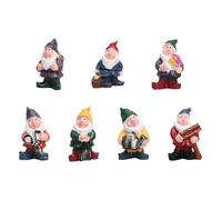 Fellflying 7PCS Miniature Gnomes, Gnomes Statue Decoration, Creative Gnomes Figurine for Garden, Small Gnome Figurine Decoration - 3x2x5cm