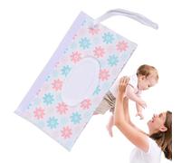 Fellflying Baby Wipe Holder - Water Resistant Wet Wipes Bag - Wipe Holder for Bathroom, Wipes Container, Bohemian Style Design, Wrist Strap, Portable for Stroller