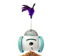 Fellflying Ball Pet Toy Dispenser - Interactive Dog Treat Dispenser with Feather,Cat Treat Dispensing Toy, Slow Feeder Ball Ball, Feeder Toys Multifunctional Pet Toys for Slow Eating