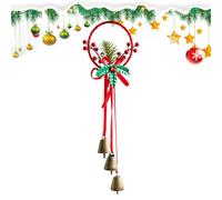 Fellflying Bow Ornaments - Ribbons Ornaments with Bell - Holiday Party Decoration with Pine Cone for Retail Store Displays Living Room Kitchen Classroom Bedroom Small Space School Apartment
