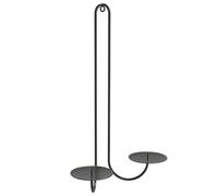 Fellflying Double Armed Iron Wall Candle Holder, Black, 23x7x29cm, Perfect for Formal Occasions, Casual Everyday Use