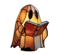 Fellflying Ghost Reading Book Lamp, Cute Ghost Reader LED Light, Halloween Gho-st Night Light, Bedroom Study Room Decor, Gift for Readers & Book Lover
