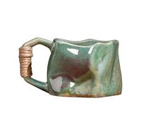 Fellflying Stoneware Coffee Mugs - 250ml Ceramic Mug Irregular Shape Coffee Cups - Portable Handmade Pottery Aesthetic Mug for Home Hot Ice Drink