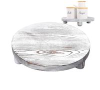 Fellflying Wood Risers For Decor- Rustic Round Wooden Pedestal Stand Footed Tray For Display Decorative Table Riser, Wooden Round Tray With Feet Riser Display Stand For Dessert Candle Cake Plant