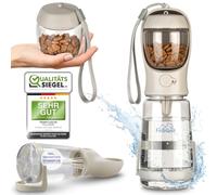 Fellnase Water Bottle with Stand, 550 ml - Leak-Proof Dog Water Bottle for Traveling, Prevents Spills, Includes Feeder & Carrying Straps (Lavender)