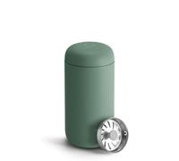 Fellow 12 oz Carter Move Travel Mug - Vacuum-Insulated Stainless Steel Travel Coffee Mug - Coffee Tumbler with Ceramic Interior and Splash Guard - Smoke Green