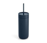 Fellow 16 oz Carter Cold Tumbler - Spill-Resistant Straw Lid, Stainless Steel Vacuum-Insulated Cup with Ceramic Interior and Reusable Straw for Cold Drinks,Fits Cup Holders,Dishwasher Safe,Stone Blue